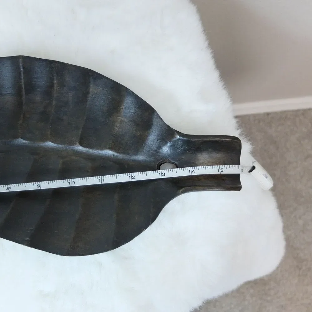 Handmade Wooden Leaf Shape Decorative Dish or Wall Decor NEW